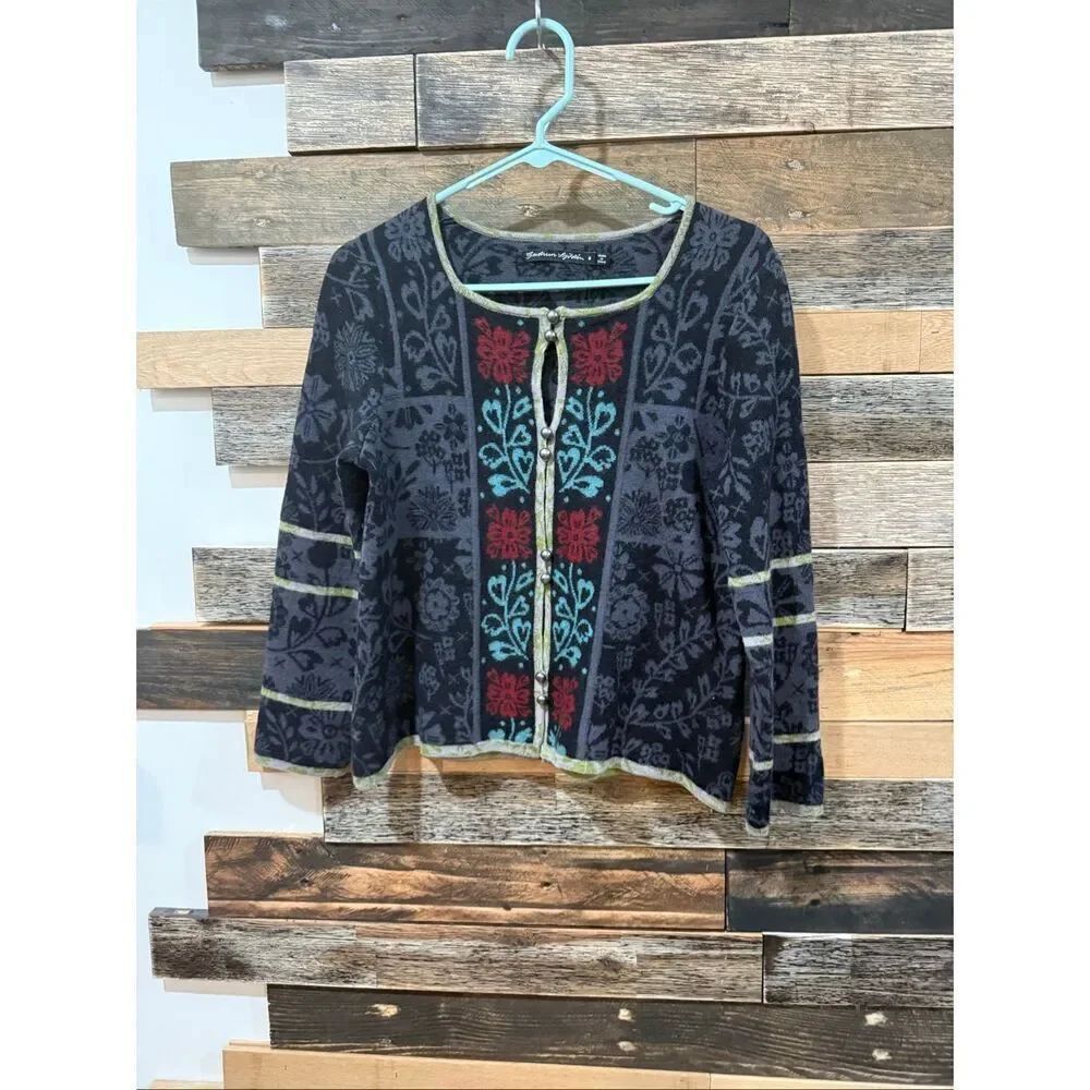 Gudrun Sjoden colorful cardigan size Medium